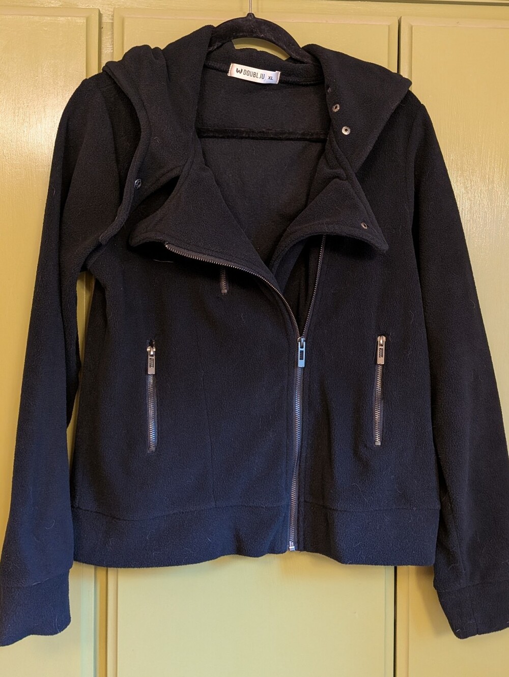 Black Hooded Zip Jacket - Women's